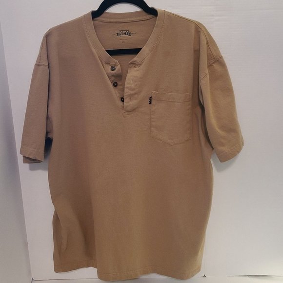 LN - Key 3-Button Short Sleeve with Pocket T-shirt - Picture 1 of 5